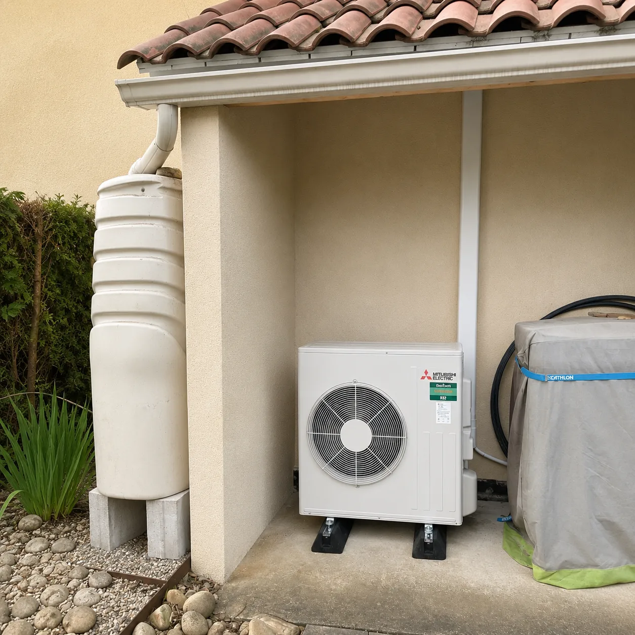 Groupe extérieur de climatisation installé par AZURA à Brignais
